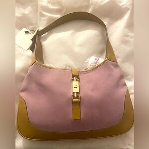 Vintage Gucci Suede Pink Jackie Bag